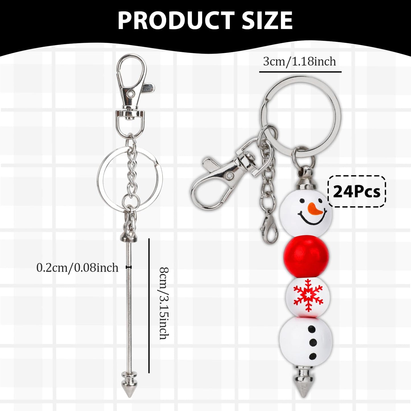 Sploziia 24Pcs Beadable Keychain Bars Bead Keychain Making Kit Gold Beadable Keychains Beaded Items DIY Pendant Metal Blank Key Chain Accessories Bulk for DIY Crafts Jewelry Making Gift