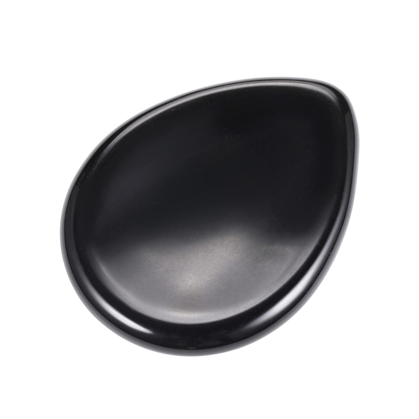 CrystalTears Black Obsidian Crystal Worry Stone Thumble Polished Healing Crystals Pocket Palm Stone Thumb Worry Stones for Anxiety Stress Relief Crystal Therapy