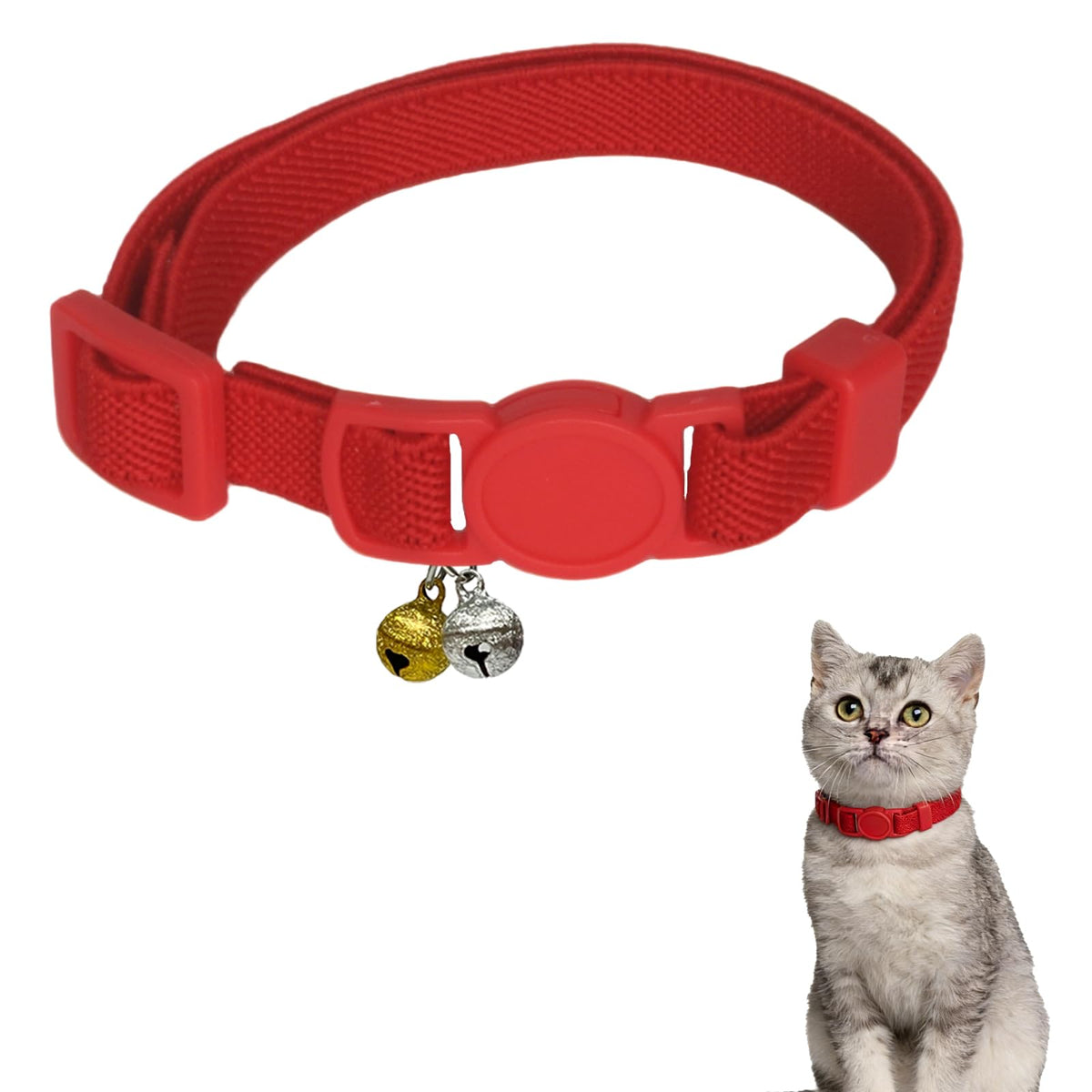 Breakaway Cat Collar with Bell, Safety Buckle Kitten Collar, Elastic Strech Quick Release, Adjustable Lightweight Collars for Girl Boy Cats, Pet Supplies, Accessories, Gifts Blue
