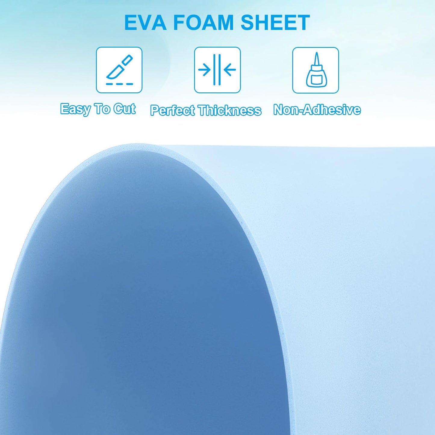 PATIKIL 30 Pack EVA Foam Sheets, 12" x 8" 2mm Thick Foam Sheets Crafts Foam Paper for Craft Classroom Bulletin Board Decor Scrapbooking DIY Cosplay Costume, Light Blue