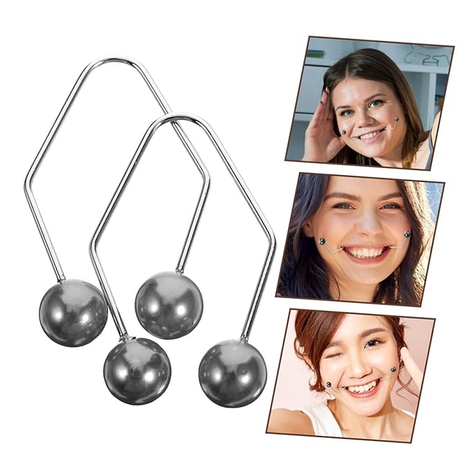 MERRYHAPY 2pairs Facial Maker Portable Face Exerciser for Natural Cheek Comfortable Design for Beautiful Smile Training Easy Manual Use