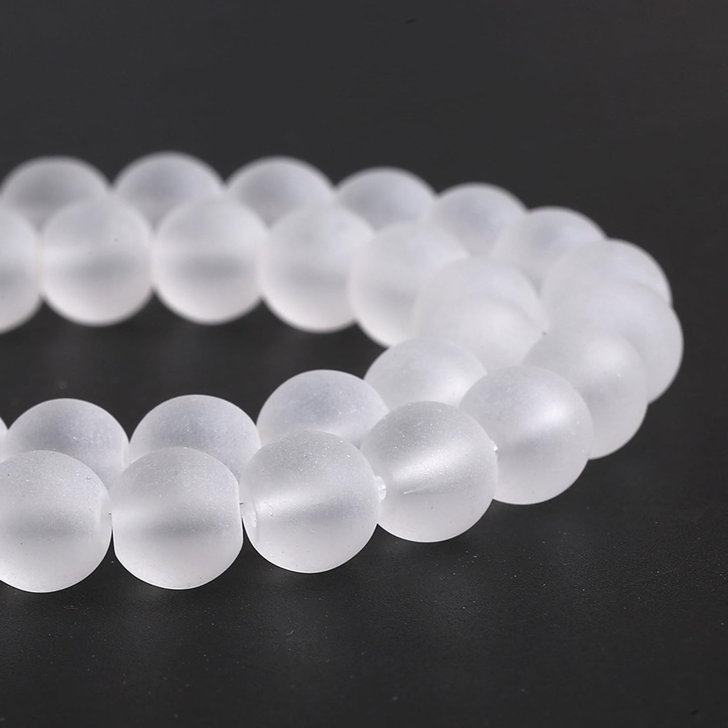 8MM 46PCS Matte White Glass Spacer Loose Beads for Jewelry Making DIY Bracelet Necklace