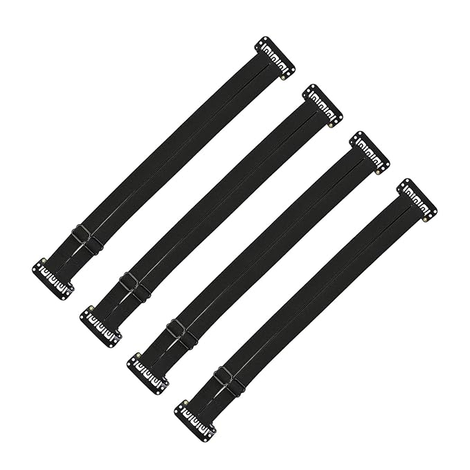 4 Pcs Facelift Bands with Clips Invisible Face Stretching Lifting Strap Adjustable Elastic Band Face Slimming Band (24cm Black Double Bands)