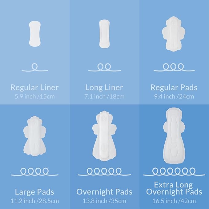 100% Large Organic Pads for Women, Ultra Thin Heavy Flow Sanitary Pads with Wings, Super Absorbency Feminine Pads Extra Coverage Period Pads, Unscented Cotton Pads Menstrual (Large, Size 4, 96ct)