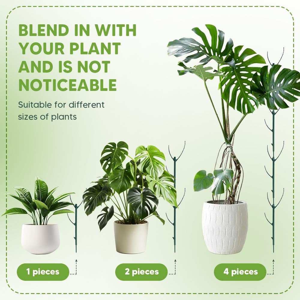 Stackable Monstera Plant Support, Garden Plant Support Stakes for Indoor Outdoor Plants, Climbing Plant Support Structures Plant Holder Stick Moss Pole for Support Tall Potted Plants (10 Pack)
