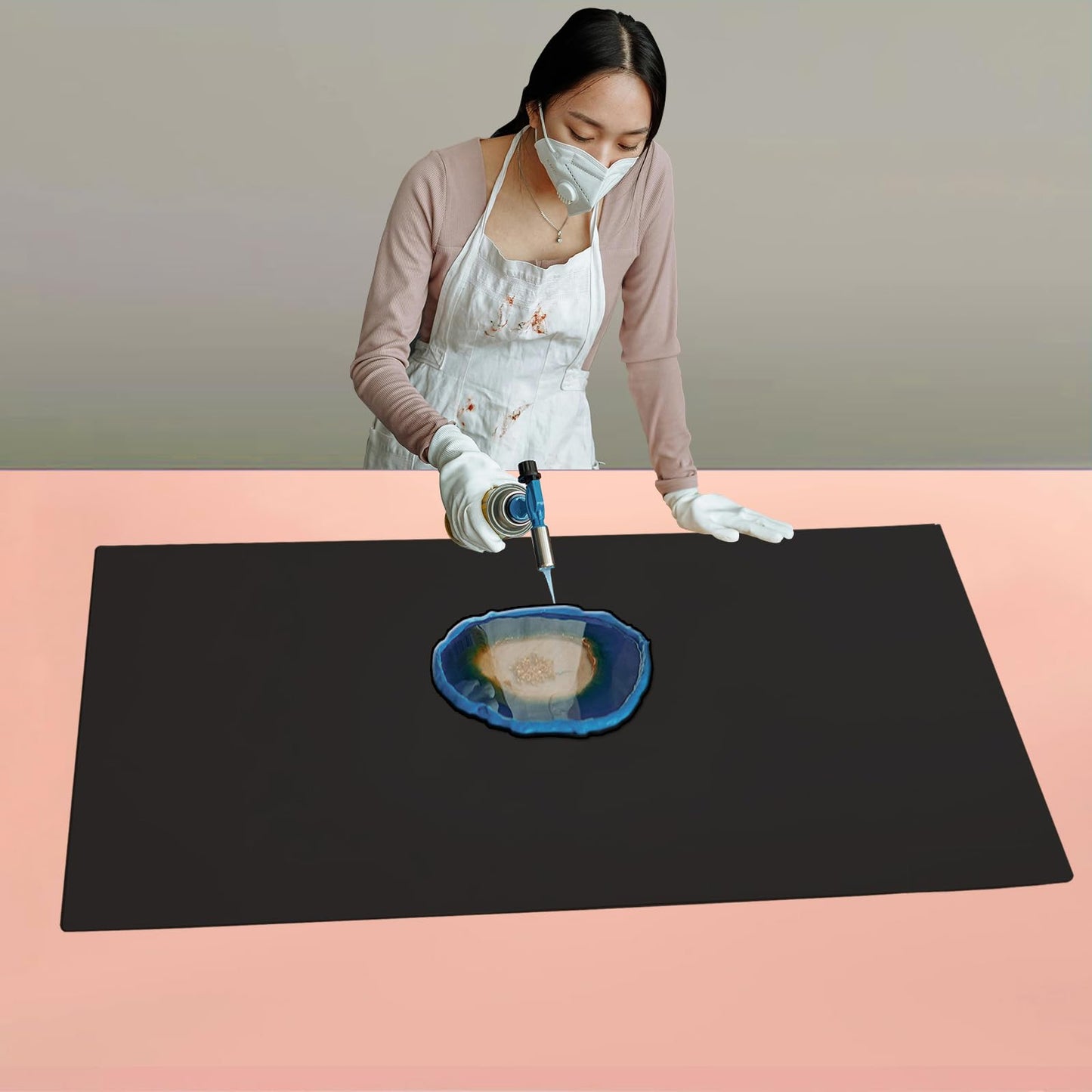 Miidqua Silicone Mat - Non-Stick, Reusable & Heat Resistant Up to 500°F, Fits Resin Crafts, Dishwasher Safe for Baking, Cookies, Pastry (36” x 24”Black)