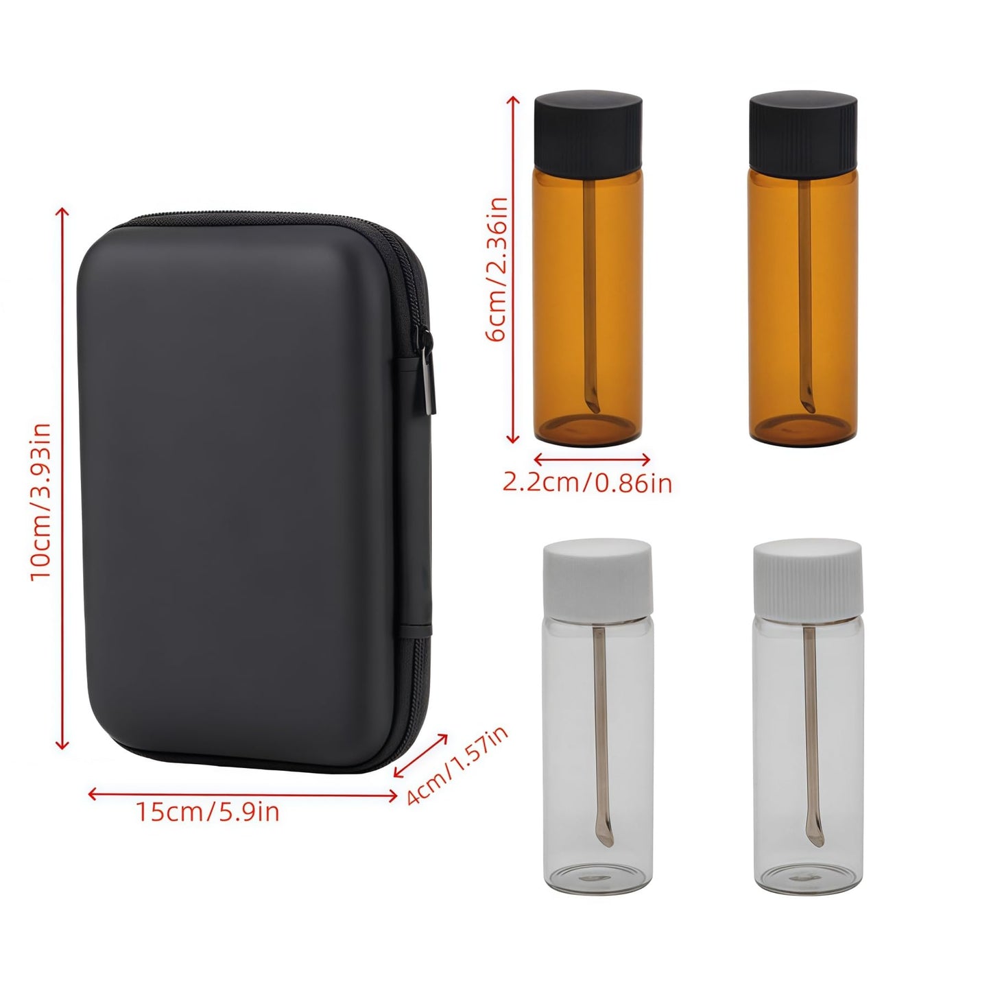 HNOYGNU 5 Pcs Leak-proof Mini Glass Bottles Set, Portable Travel Containers for Spices, Seasonings Travel & Kitchen Essential