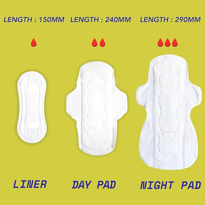 Marlow 100% Organic Cotton Pads - Free from plastic, fragrance, dyes, chlorine-bleaching, Ultra Soft, Leak Proof, Super Absorbent with extra sticky wings, Regular (Day Time), White