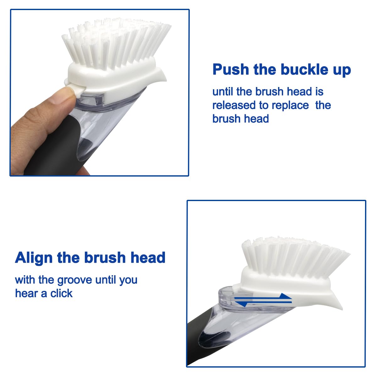 CELOX Dish Brush with Soap Dispenser, Soap Dispensing Dish Brush for Pot Pan Sink Cleaning