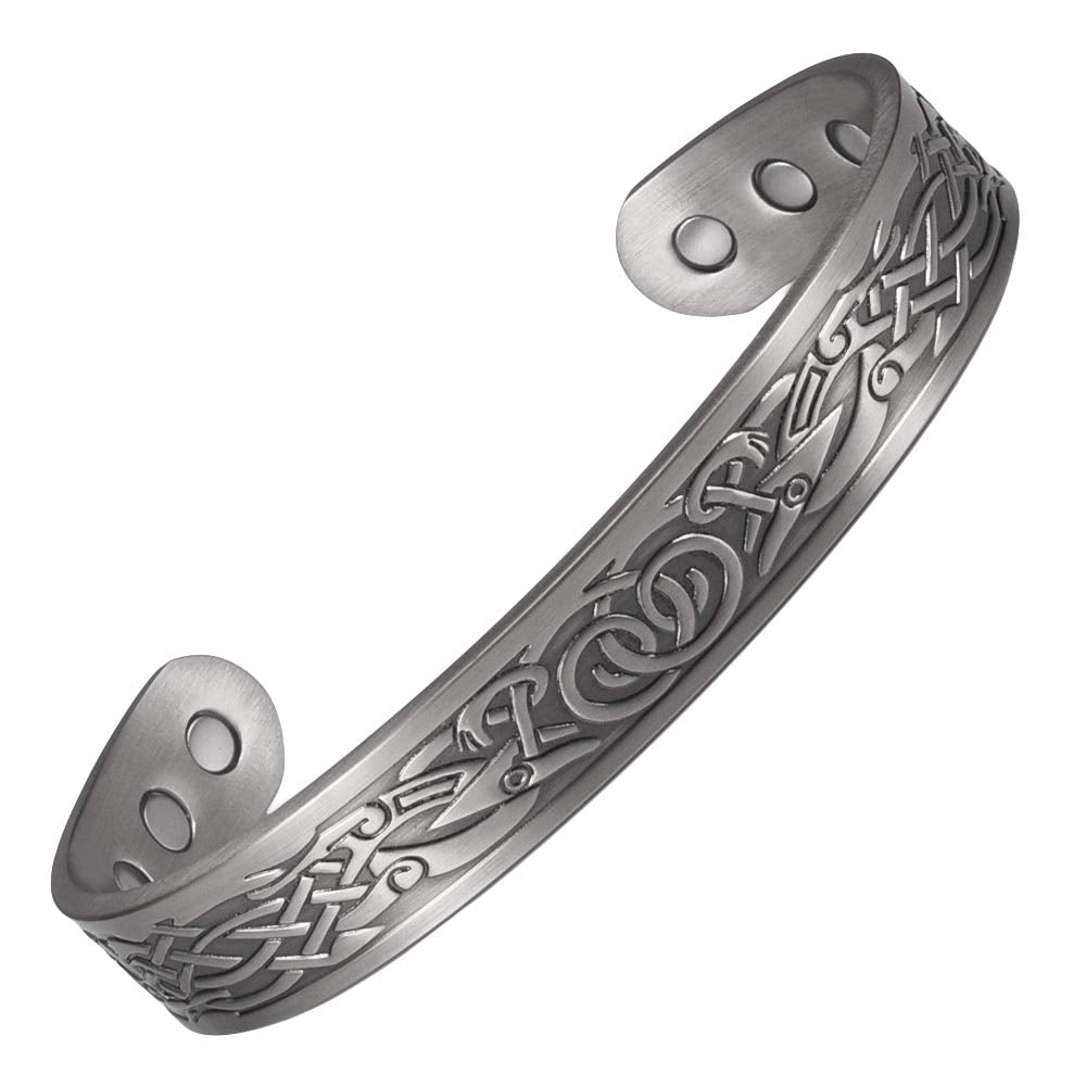 EnerCoppeX Copper Magnetic Bracelet for Women - Detox Jewelry with 3500 Gauss Magnet, Adjustable Cuff Bangle (L)