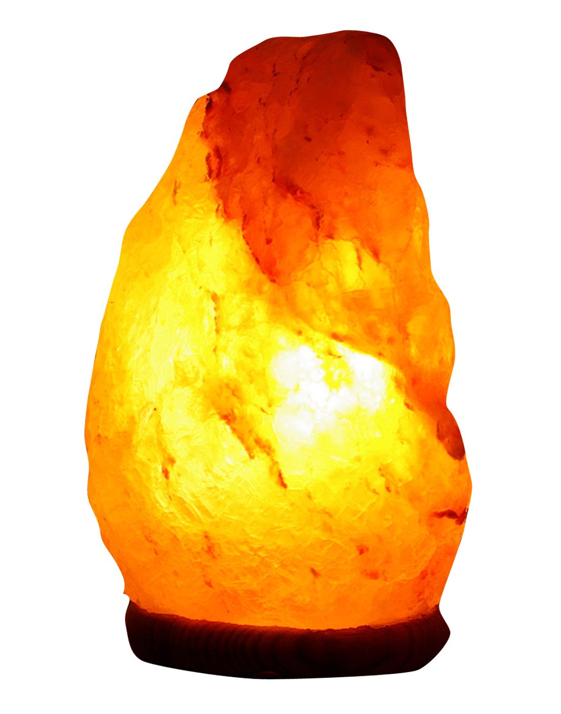 9-11lbs Natural Himalayan Salt Lamp with On/Off Cord & Wooden Base – Hand-Carved Pink Rock Salt Lamp for Home, Office & Relaxation Spaces