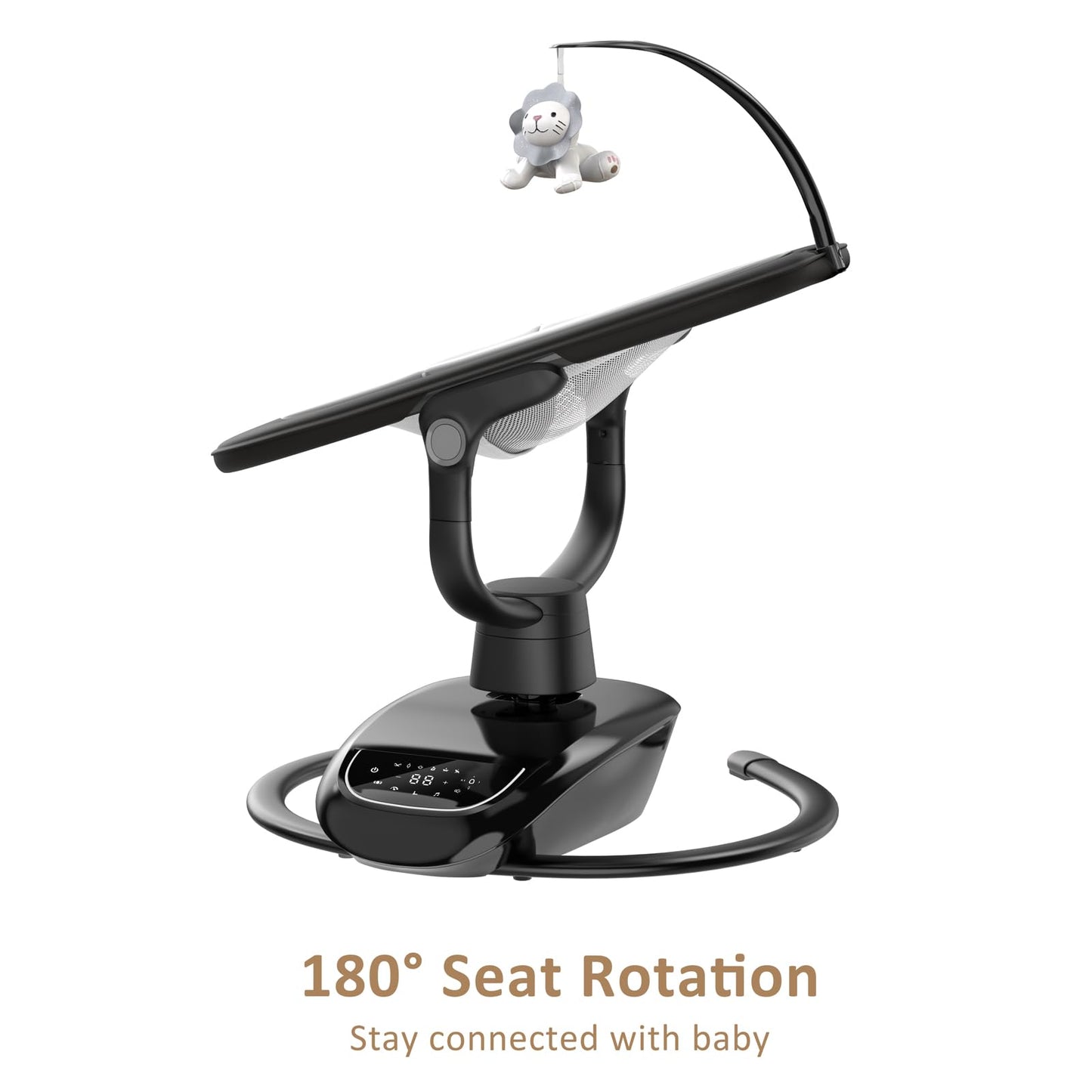 Angelbliss Baby Swing with Custom Motion, 3D-Motion Electric Swing with 6 Unique Motions & 4-Speeds, Bluetooth Enabled, 13 Preset Lullabies (Black)