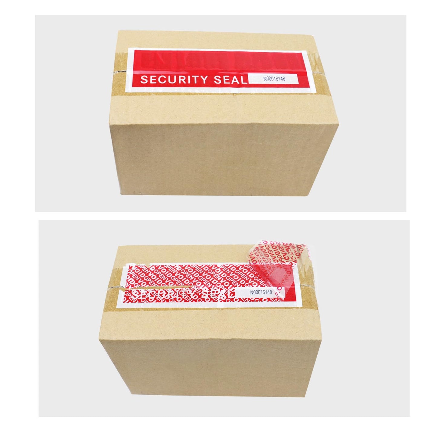 BOMEI PACK Transfer Tamper Evident Security Tape,Tamper Proof Packing Tape,Transfer Tamper Resistant Void Tapes Red for Evidence Box, Envelope, Shipment (Pre-Cut)