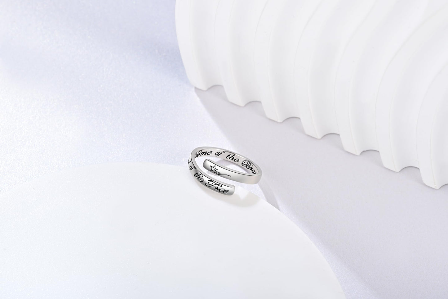 JXJL S925 Sterling Silver Inspirational Jewelry Rings Adjustable Ring Personality Encouragement Gift for Teens Women