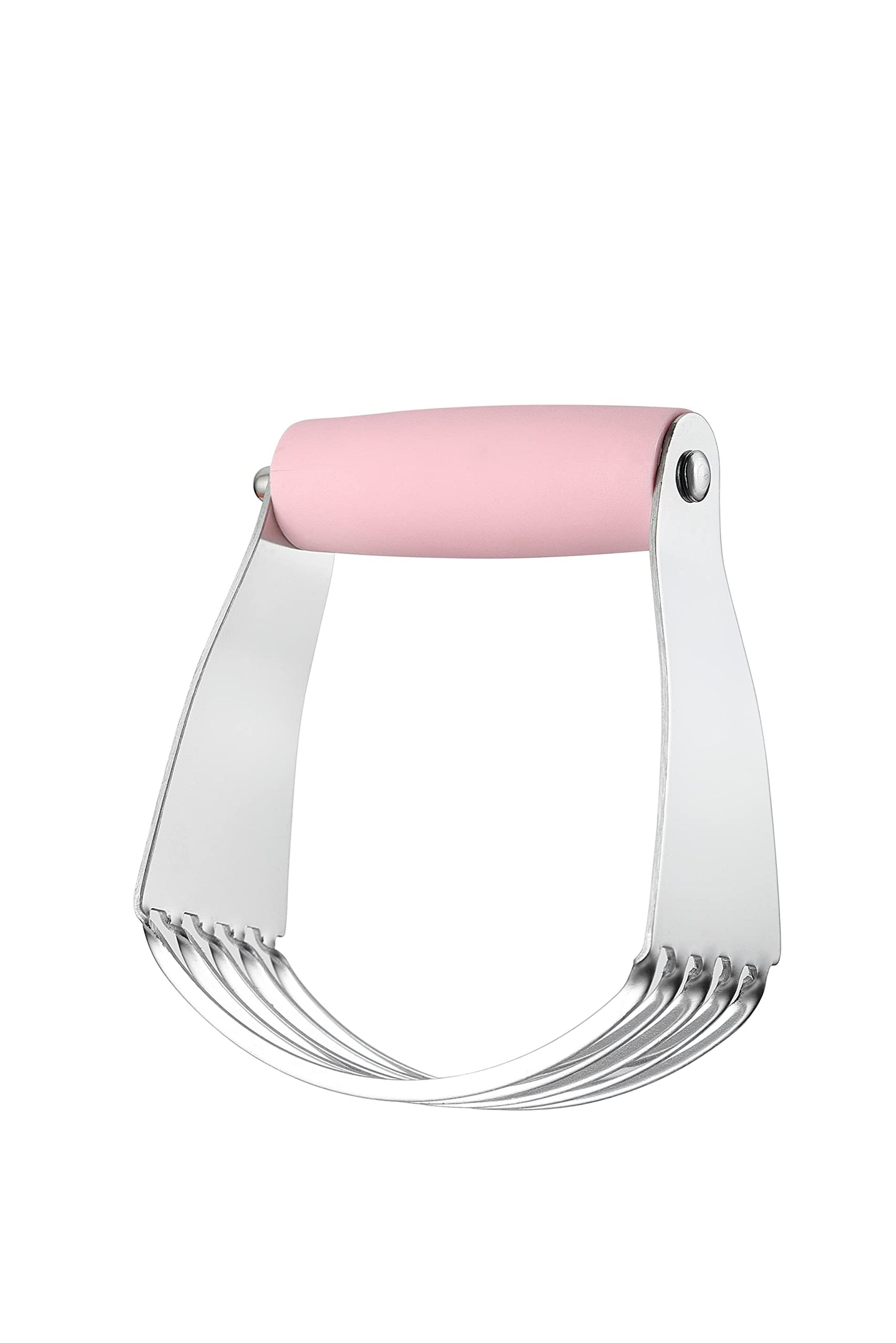 Spring Chef Medium Size Dough Blender For Baking, Stainless Steel Dough Cutter Tool, Manual Pastry Cutter Tool with Sharp & Thick Blades, Dishwasher Safe Pastry Blender for Easy Mixing - Pink Lemonade