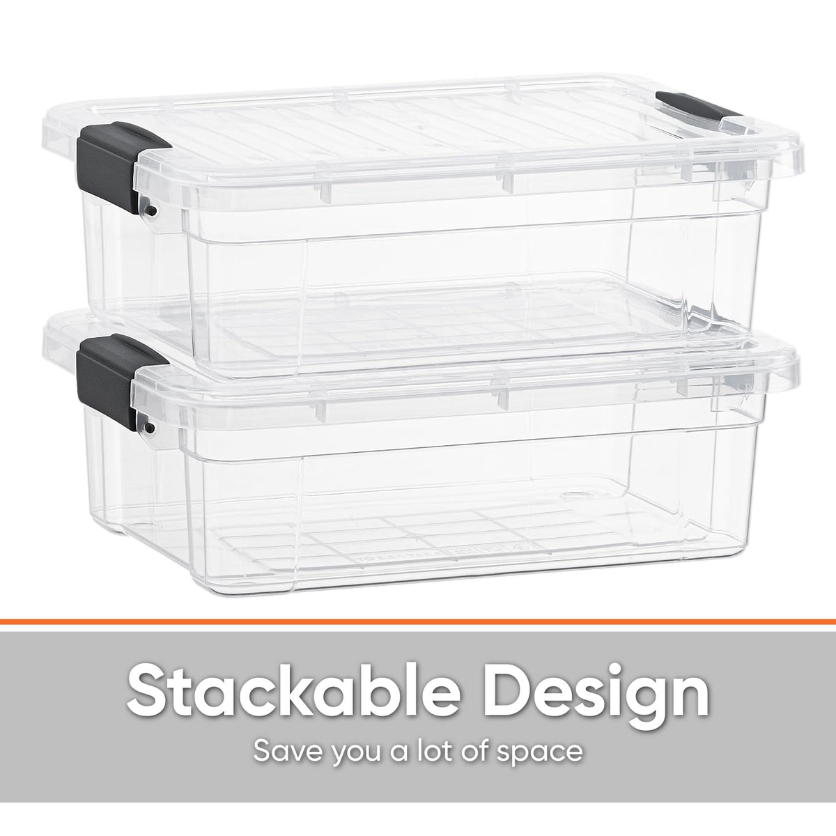 4.5 Quart Clear Plastic Storage Containers with Lids (10 Count)