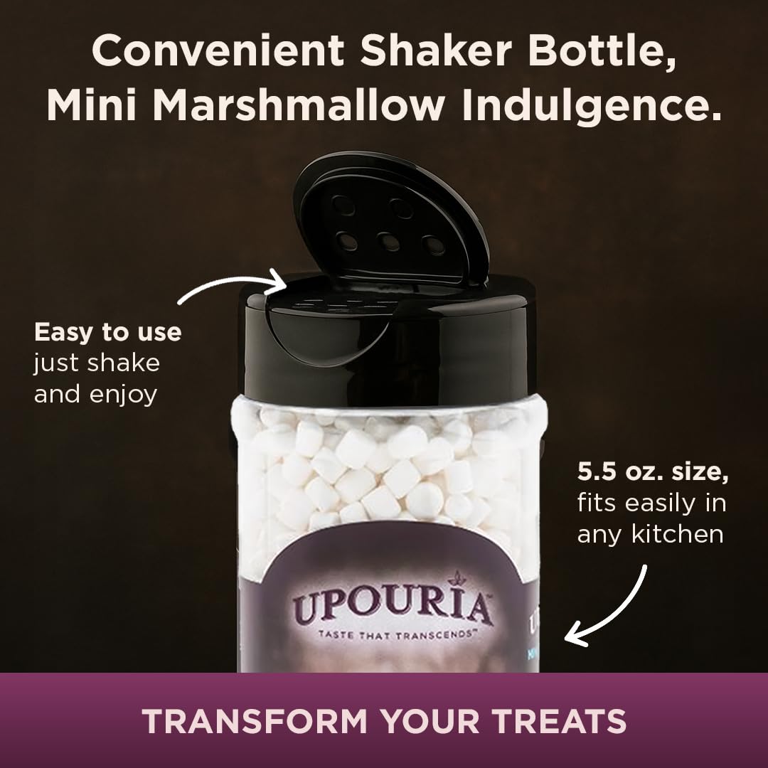 Upouria Mini Marshmallow Beverage and Dessert Topper, Rich Flavor Enhancer for Coffee, Hot Chocolate, Ice Cream, 2.5oz