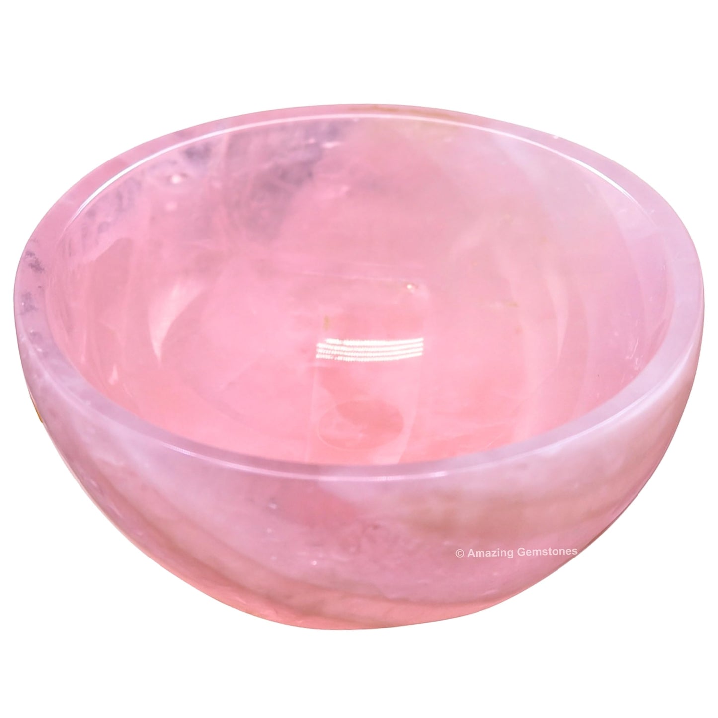 Rose Quartz Crystal Bowl - 2 Inch Decorative Bowls for Room and Home Decor - Gemstone Healing Crystals for Elegant Display, Positive Energy Balance and Gift