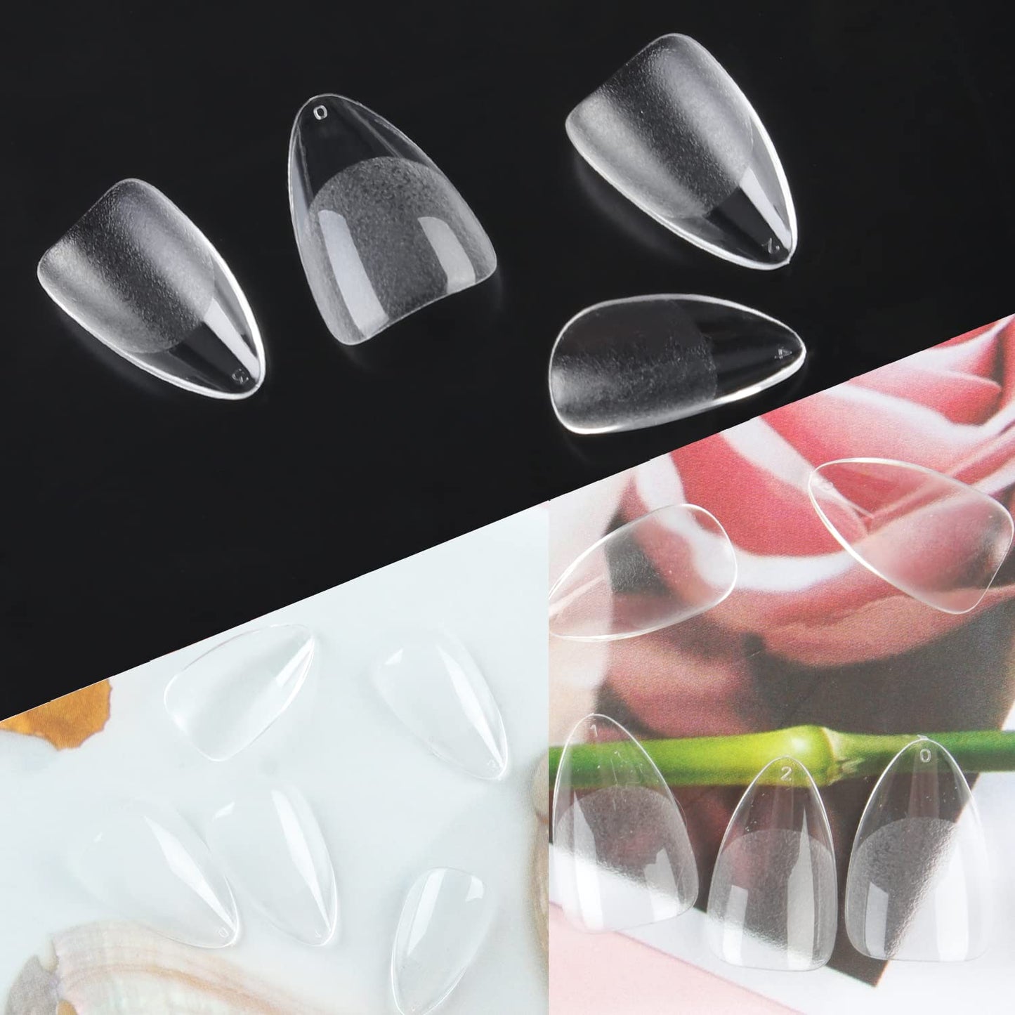 UNA GELLA Short Almond Fake Nails 312pcs Press on Nails Pre-shape Gel Nail Tips for Full Cover Acrylic Short Almond Nails False Nails For Nail Extension12 Sizes Gelly Tips