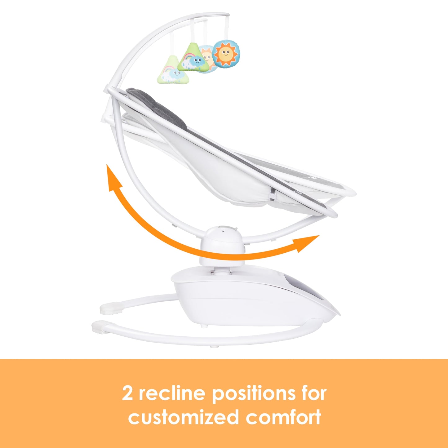 Baby Trend NuMotion Infinity Swing – 5 Motion Modes, Touchscreen Control, Remote, Multi‑Position Recline & Hanging Toys – Dash Grey