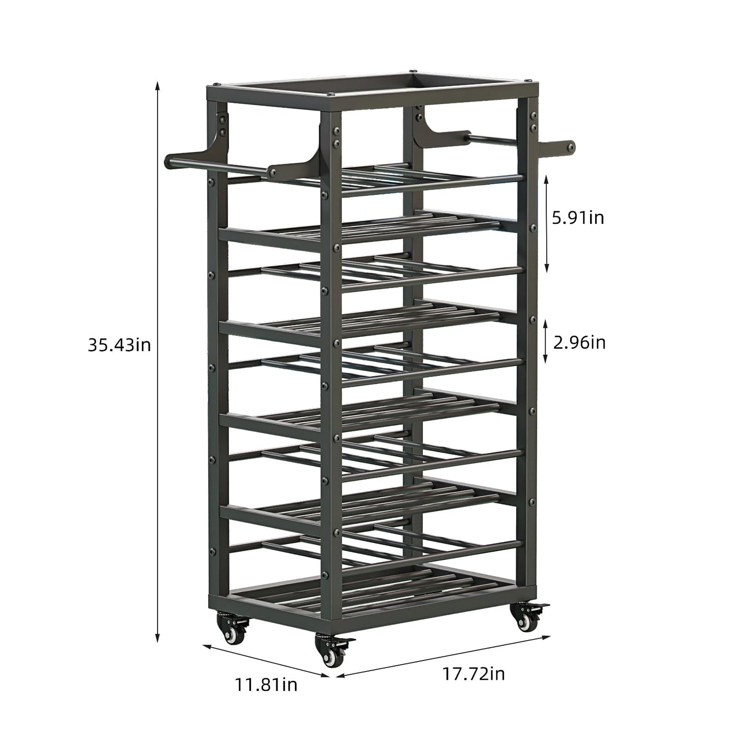 FOREVEROU 50 Can Spray Paint Rack Organizer, Large Capacity Rolling Spray Paint Storage Cart, Metal Aerosol Can Holder for Garage, Auto Shop, Craft Room & Home Mobile Organization