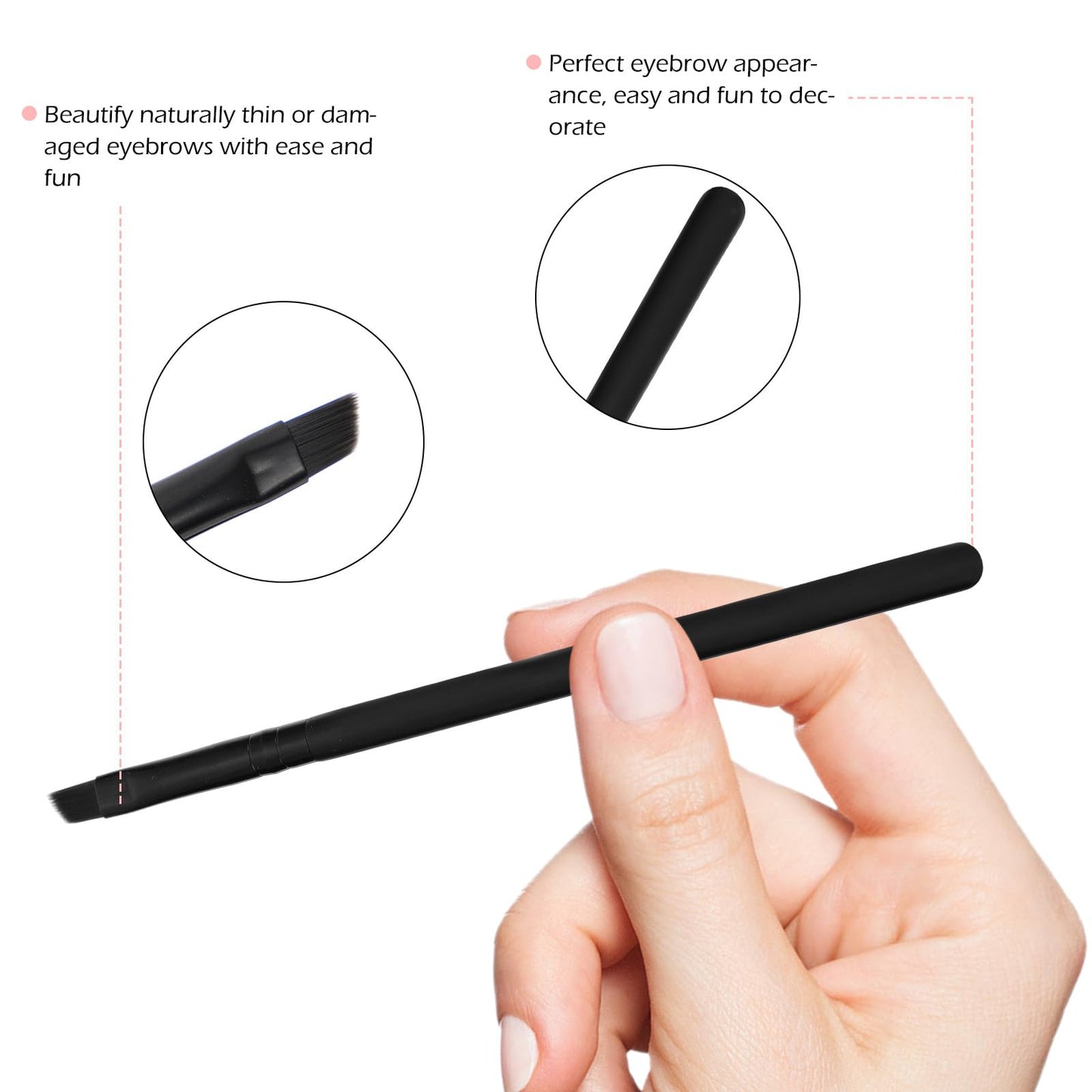 KAJNBN 15pcs Makeup Brush Set with Eyebrow Angled Brush Eyelash Spoolie for Women Black Cosmetic Tools Kit for Daily Beauty Application and Household Use