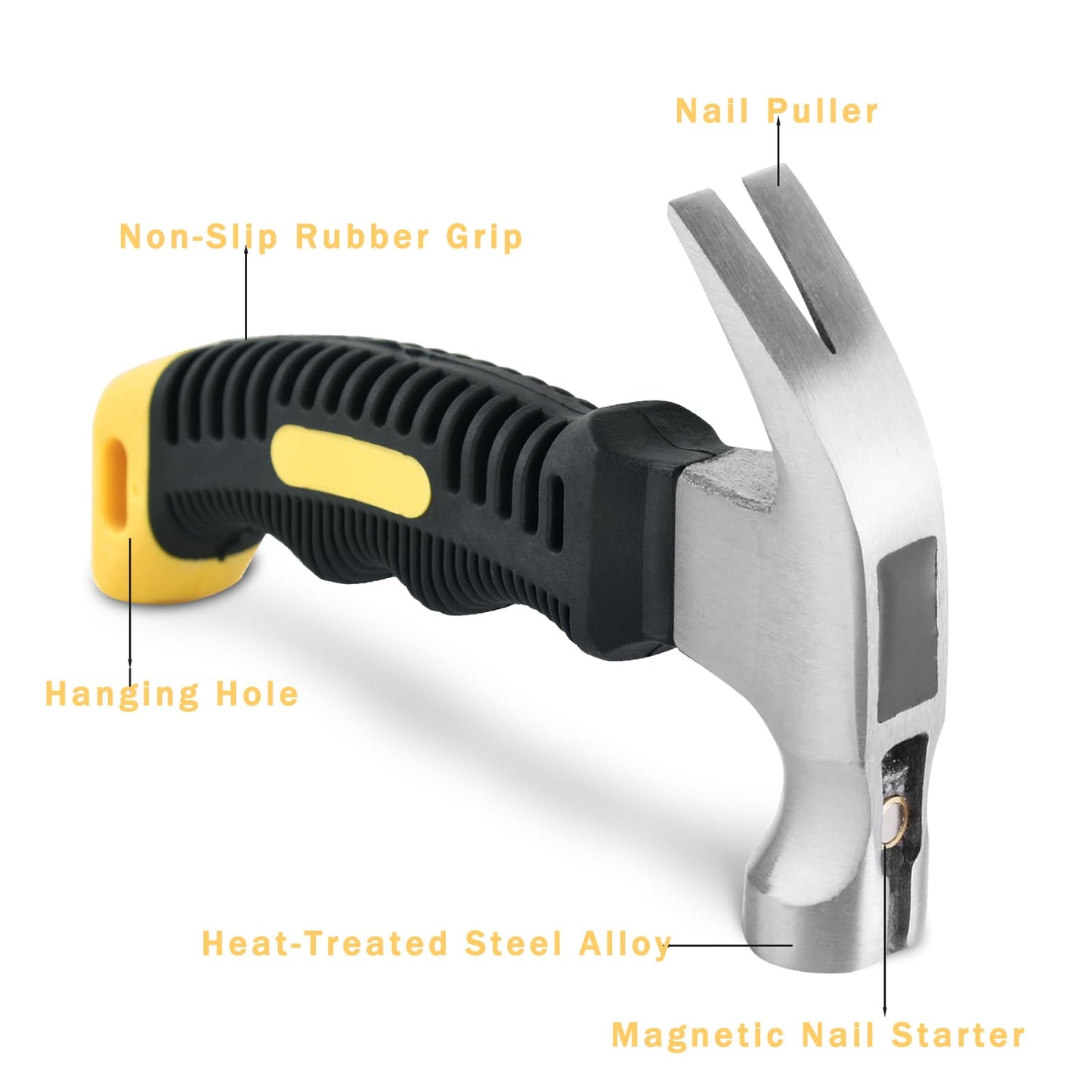 ALLWIN Nail Assortment Kit and 8oz Small Claw Hammer, 650 Pcs Small Nails, Picture Hanging Nails, Black, 0.671 kg