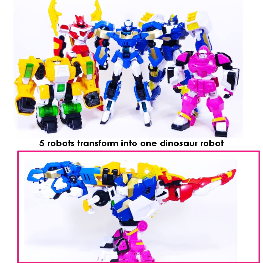 It likes Miniforce Super Dino Power 2 Super T-Raking- 5 Robots Transform into one Dinosaur Robot 19.2 * 9.6 * 13.5in