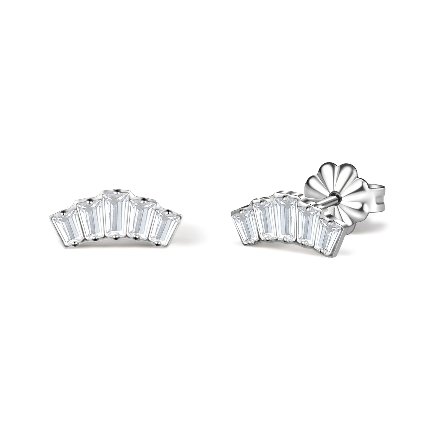 Limerencia Hypoallergenic G23 Pure Titanium Earrings | Crown Cubic Zirconia | F136 Implant Grade Piercing Studs| Suitable for Sensitive Ears Delicate Jewelry (White CZ Cluster)