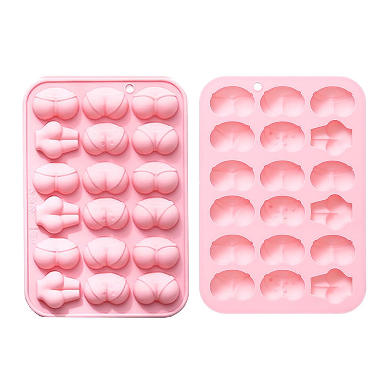 2 Pcs BUTT Funny Shape Silicone Mold for Birthday Single Party Baking Pan Handmade DIY Mousse Chocolate Fondant Soap Cake Ice Cube Mould Tool Novelty Cake Pans Set Kit Y1