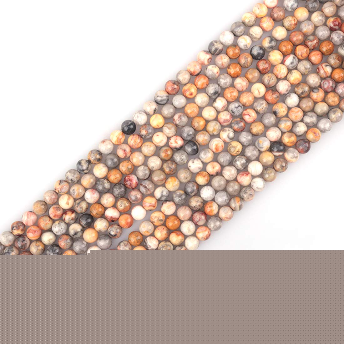 ICAI Beads 8mm Natural Crazy Lace Agate Stone Round Loose Stone Beads for Jewelry Making DIY Crafts Design 1 Strand 15" APPR.
