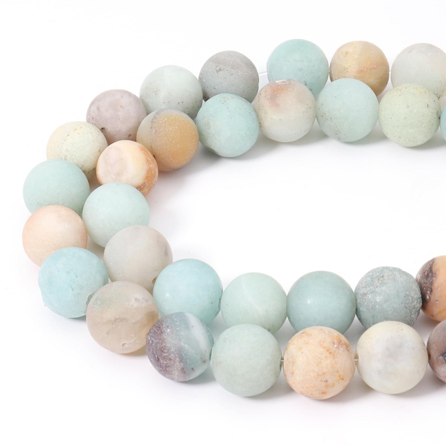 Siomia 45pcs 8mm Natural Matte Amazonite Beads Energy Healing Crystal Round Loose Stone Beads for Jewelry Making, DIY Bracelets Necklaces