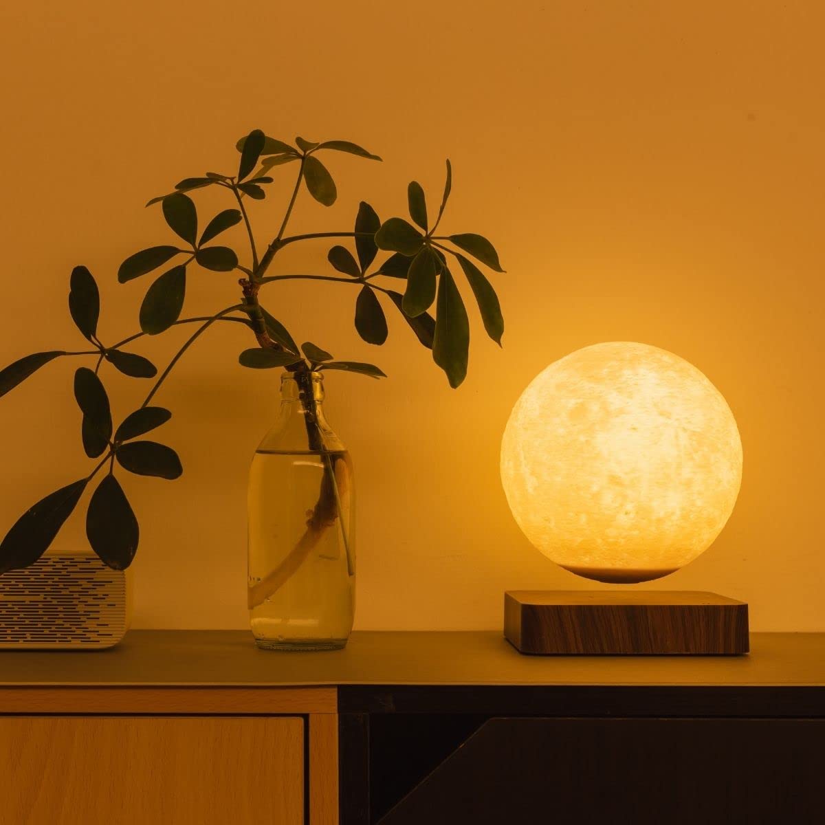 MOOCCI Magnetic Levitating Moon Lamp, 3D Printed Realistic Moon Surface with Warm White Light, Unique Valentine's Day Christmas Gift for Wife Girlfriend Women Mom, Cool Home Decor