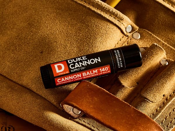 Duke Cannon Supply Co. Tactical Lip Protectant Cannon Balm 140° - (Blood Orange Mint Flavored) Superior Performance, SPF 30, Lip Balm for Hard Working Men, 0.56oz (3 Pack)
