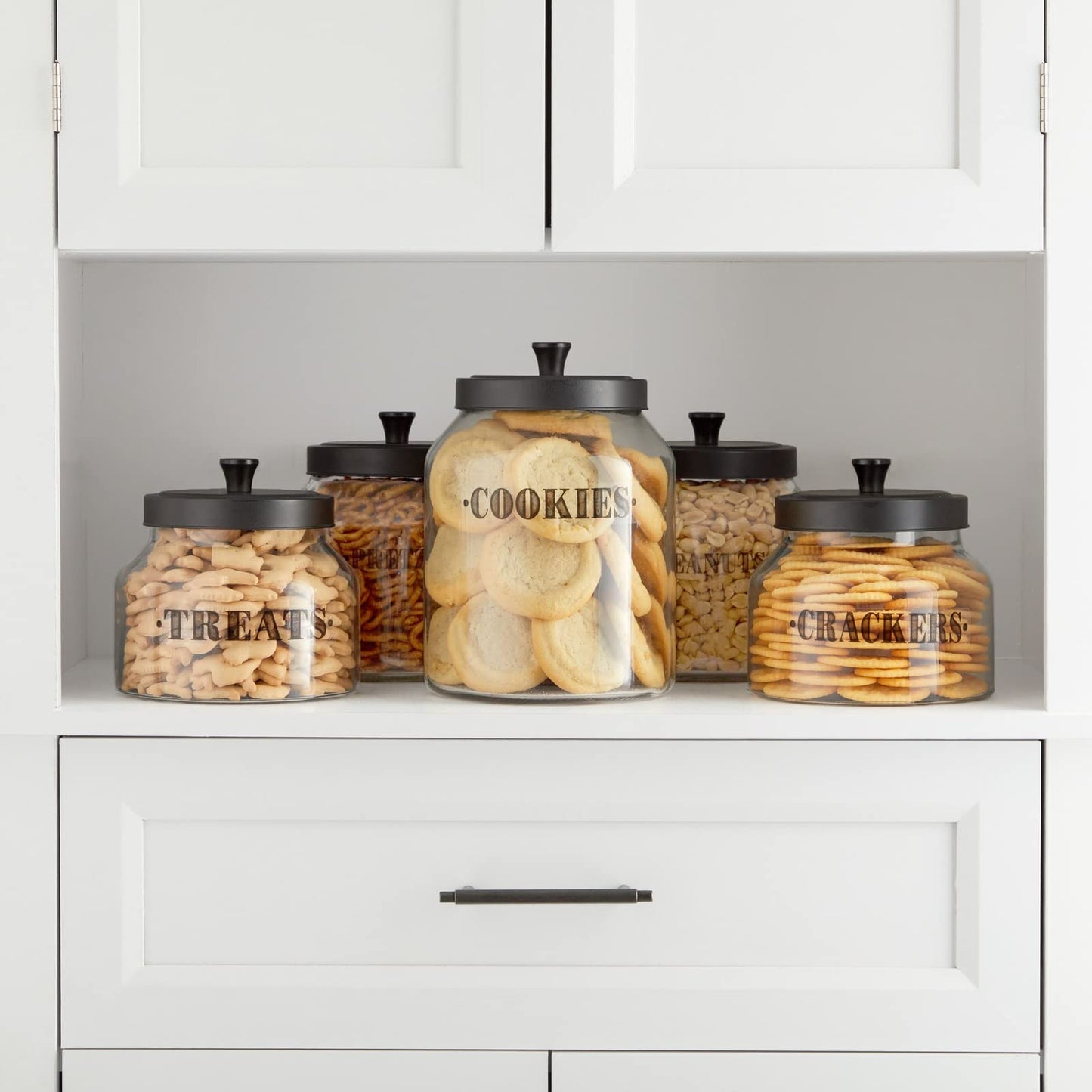 Talented Kitchen Clear Vinyl Pantry Labels for Food Containers - Waterproof & Repositionable for Kitchen Jars - Farmhouse Pantry Organization - Preprinted Baking Labels - Pack of 154, Assorted Sizes