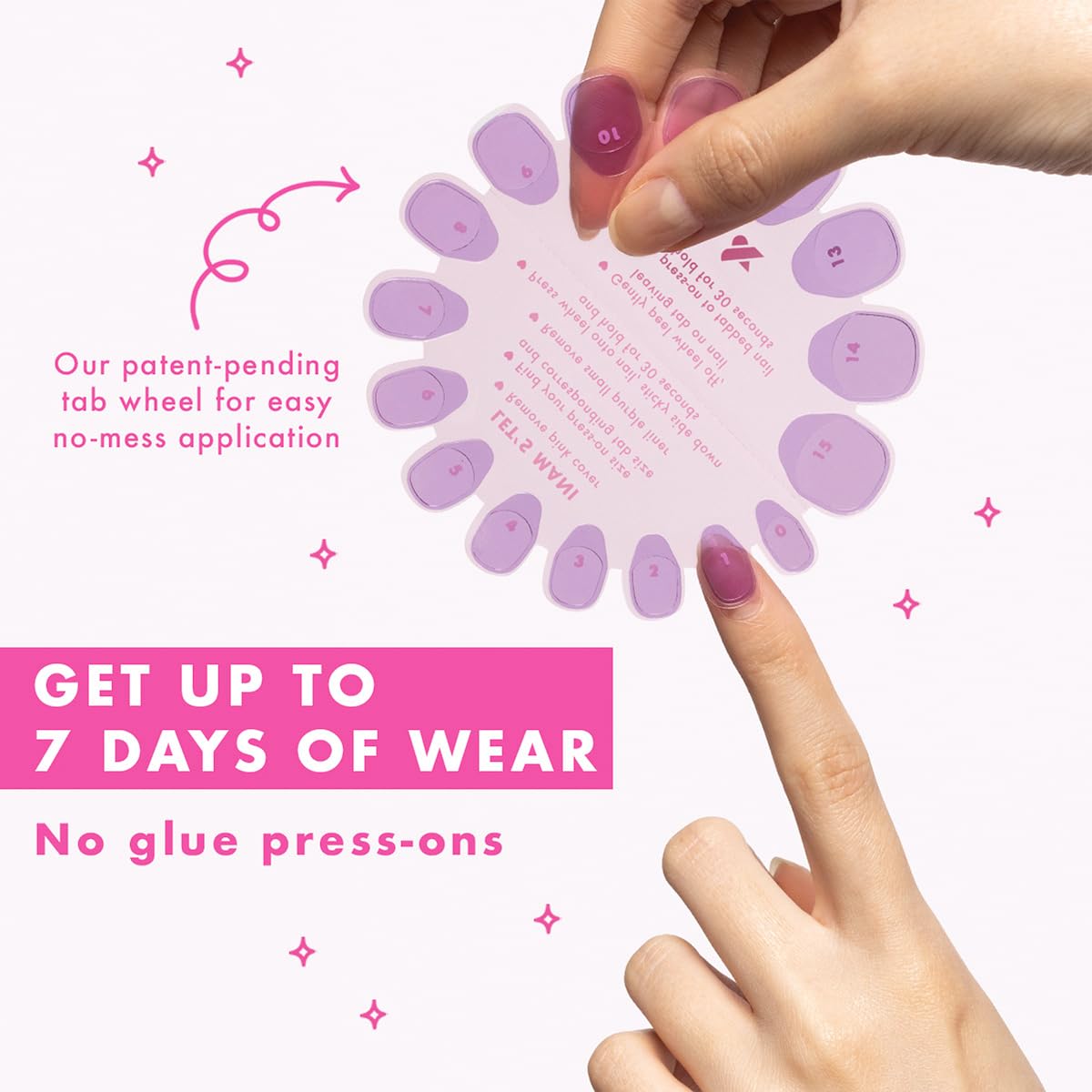 Olive & June Super Stick Mani Press-On Nails | Short Squoval |No Glue Needed | 32 Tab Nails, 16 Sizes, Last Up To 7 Days| Non-Toxic, Easy On-Off Non-Damaging | Halloween Purple Checker Party