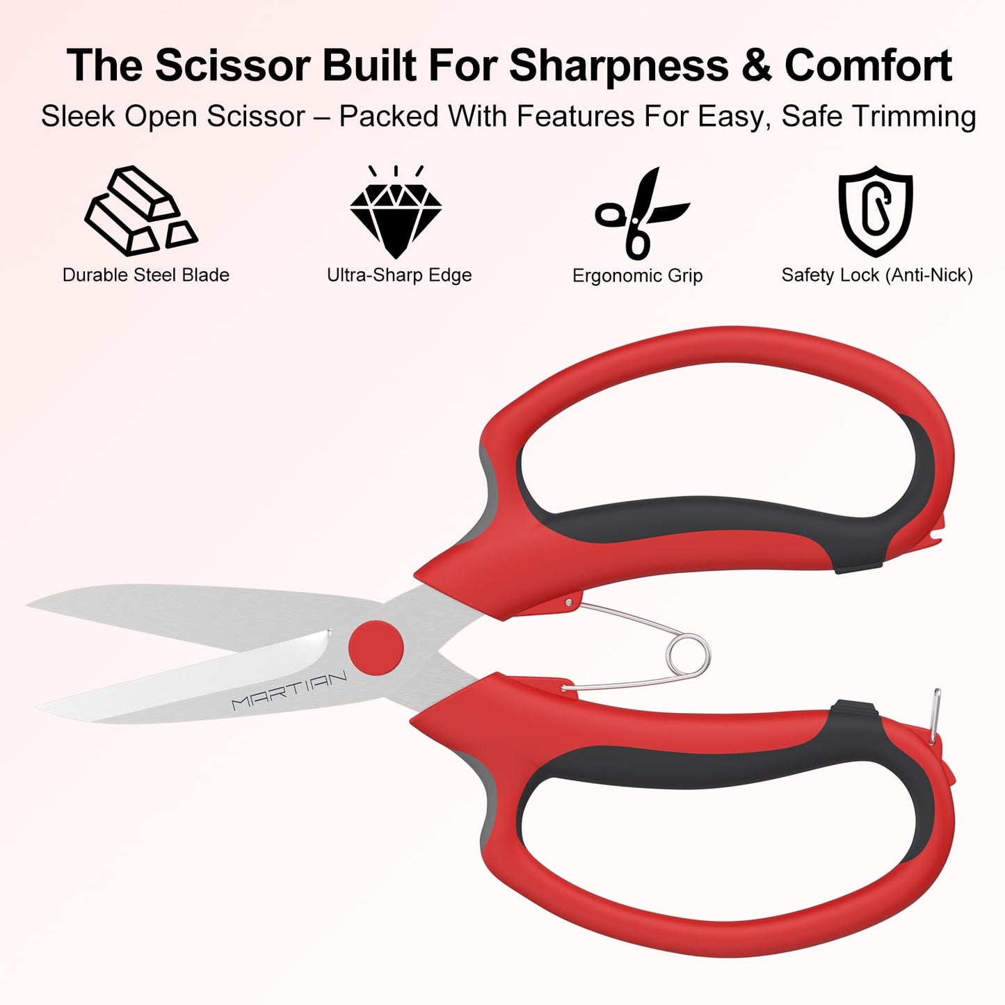 Florist Scissors – Japanese 420 J2 Stainless Steel Blades, Sharp Precision Shears for Flower Arranging, Stem Cutting & Crafting | Ergonomic Grip