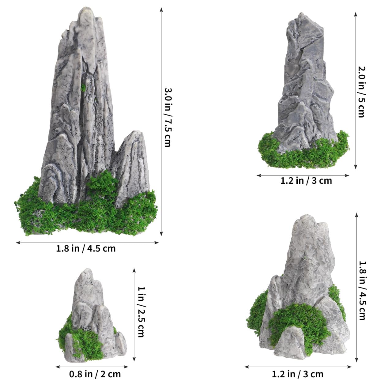 DOITOOL 12PCS Mini Rockery Decoration Zen Garden Accessories Miniature Zen Decor Rockery Statue Miniature Mountain Micro Landscape Decoration Bonsai Ornament Plant Pot Terrarium Decor
