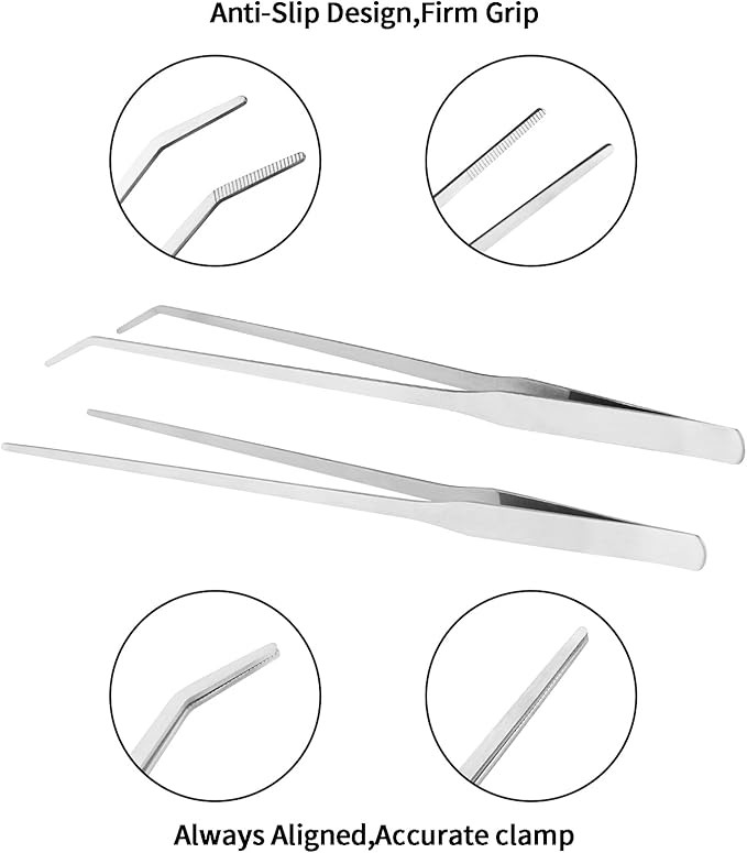 Fri4Free 2PCS 10.6" Stainless Steel Aquarium & Reptile Feeding Tweezers