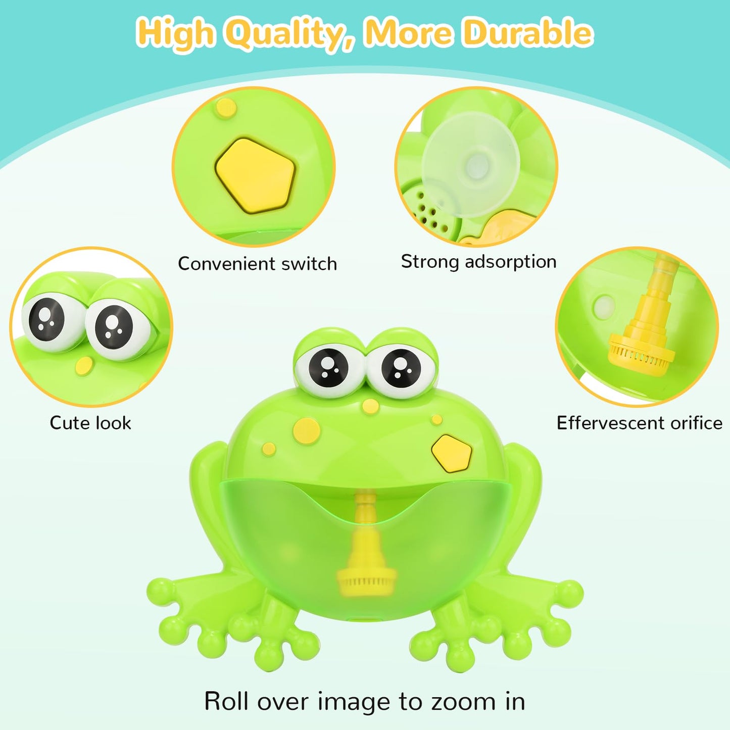 Light Up Baby Bath Bubble Toys,Tub Big Frog Automatic Bubble Maker Blower with 24 Music Baby Fun Shower Toys , for Boys, Girls