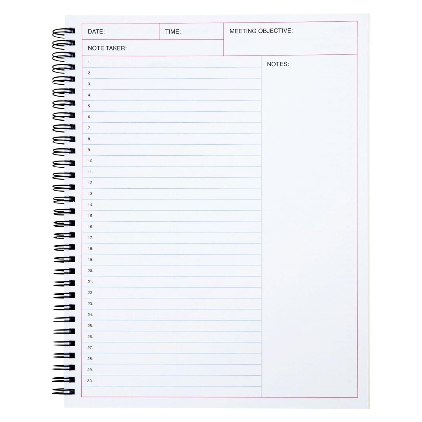 Juvale Meeting Notebook for Work - Spiral-Bound Planner Notebook for Work Planner & Office Supplies - Agenda & To Do List Notepad - 11 x 8.5 In, White, Pack of 2