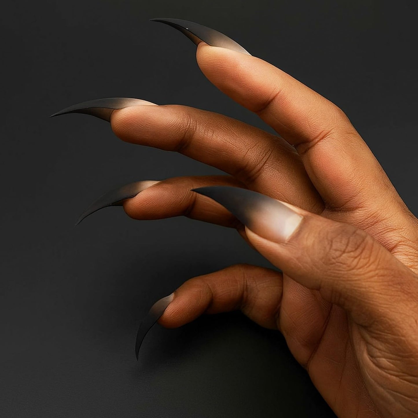 Handmade Press on Nails Extra Curved Fake Nails Eagle Claw Cats Paw Designs Gradient Halloween Goth Long Curved Press on Nail Thickened Muti-Layer Gel Luxury Matte False Nail for Women (Size M)