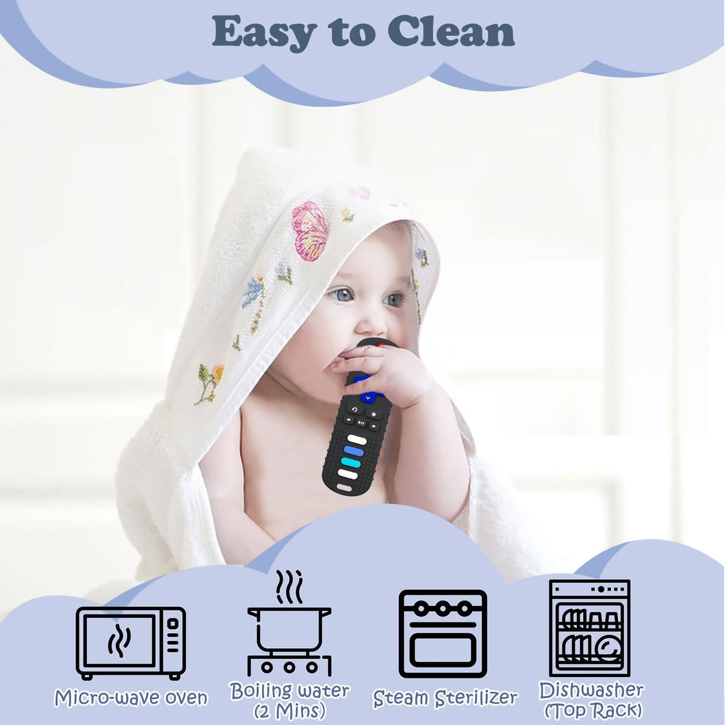 YAPROMO Baby Silicone Teething Toys, Toy Remote for Babies 3-18 Months, Kids Remote Teething Toy, TV Remote Shaped Teethers BPA Free/Refrigerator Safe
