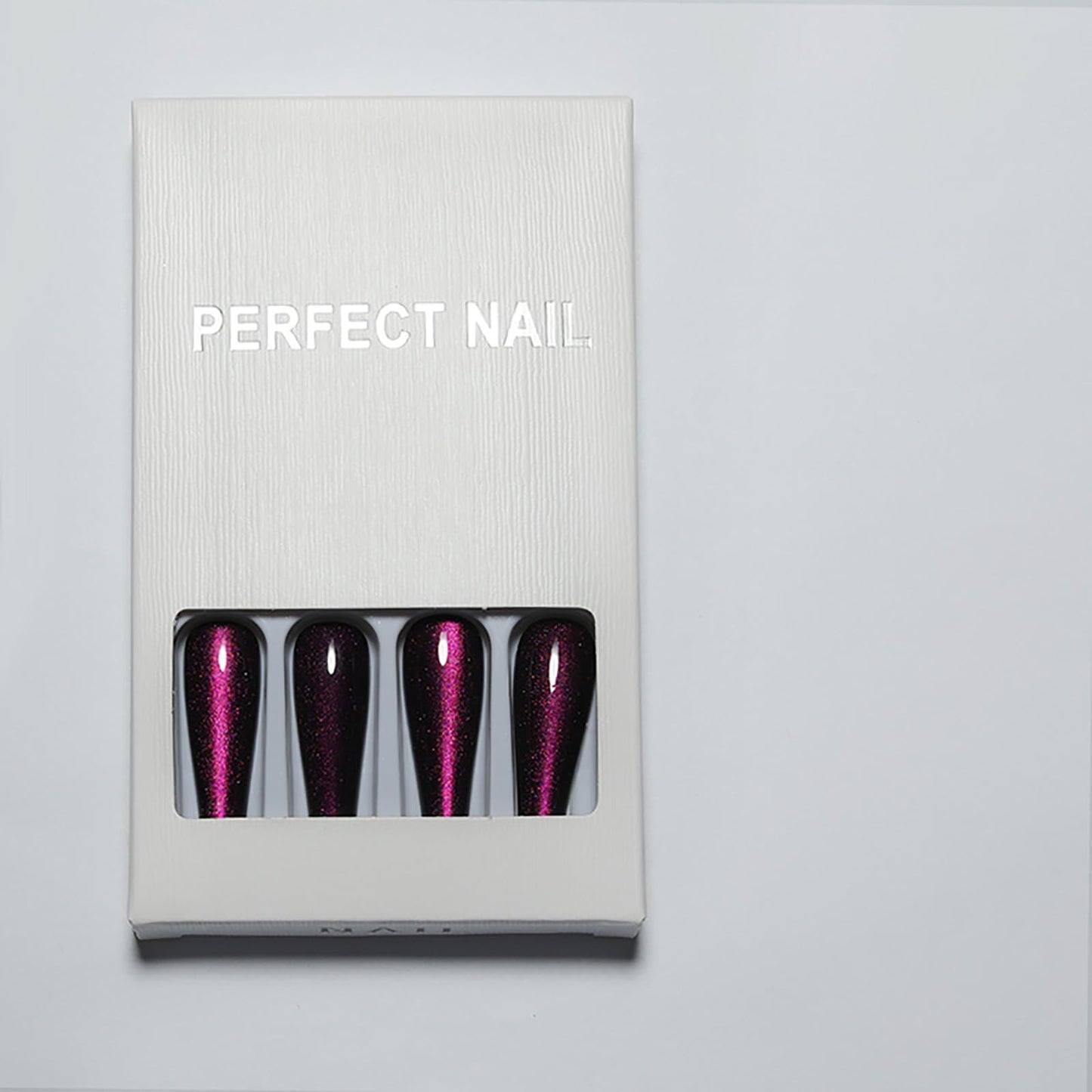 Purple Press on Nails - Handmade Fake Nails | Velvet Effect Design Acrylic Nails | Glossy,Glitter,Gradient Color,Reusable Long Nails | 12 Sizes - 24 Nail Kit with Jelly Glue