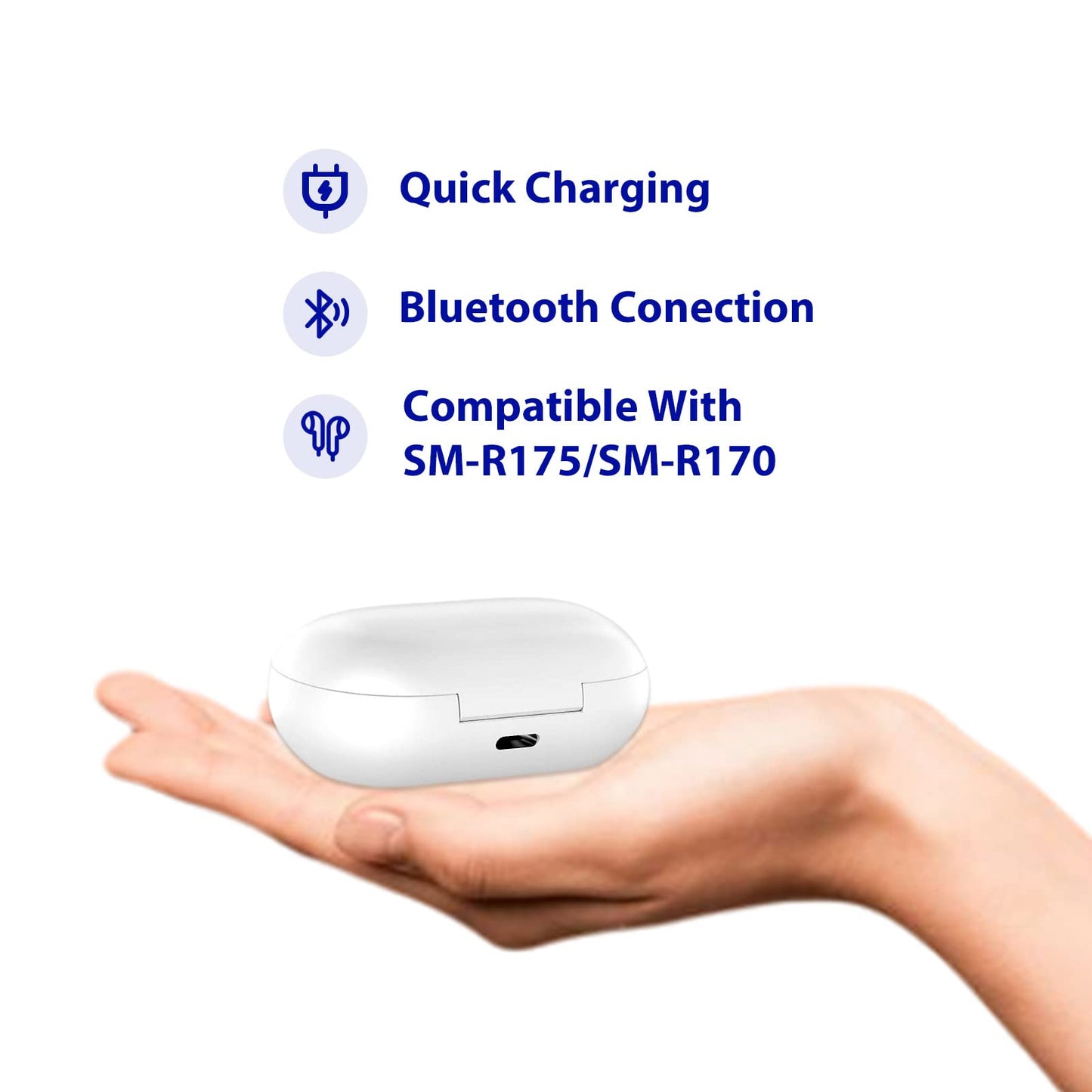 Rinetics Wired Charging Case Replacement Compatible with Samsung Galaxy Buds+ Plus SM-R175, Charger Case for Samsung Galaxy Buds SM-R170 (Earbuds not Included)