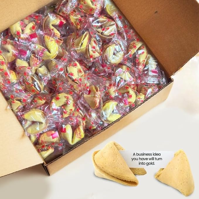 Fortune Cookies |550 Pack| Individually Wrapped Fortune Cookies for Christmas, Parties, Weddings, Events, and Celebrations with Fun Fortunes (550 Pack)