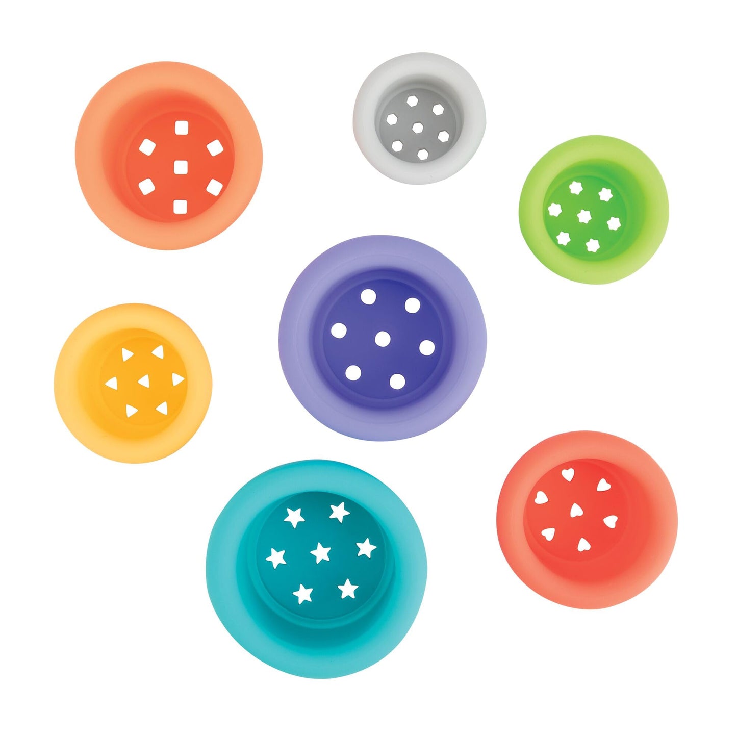 Nuby Soft Silicone Stacking Cups - 7-Piece Toddler Toy for Hand-Eye Coordination and Early Development - 12+ Months