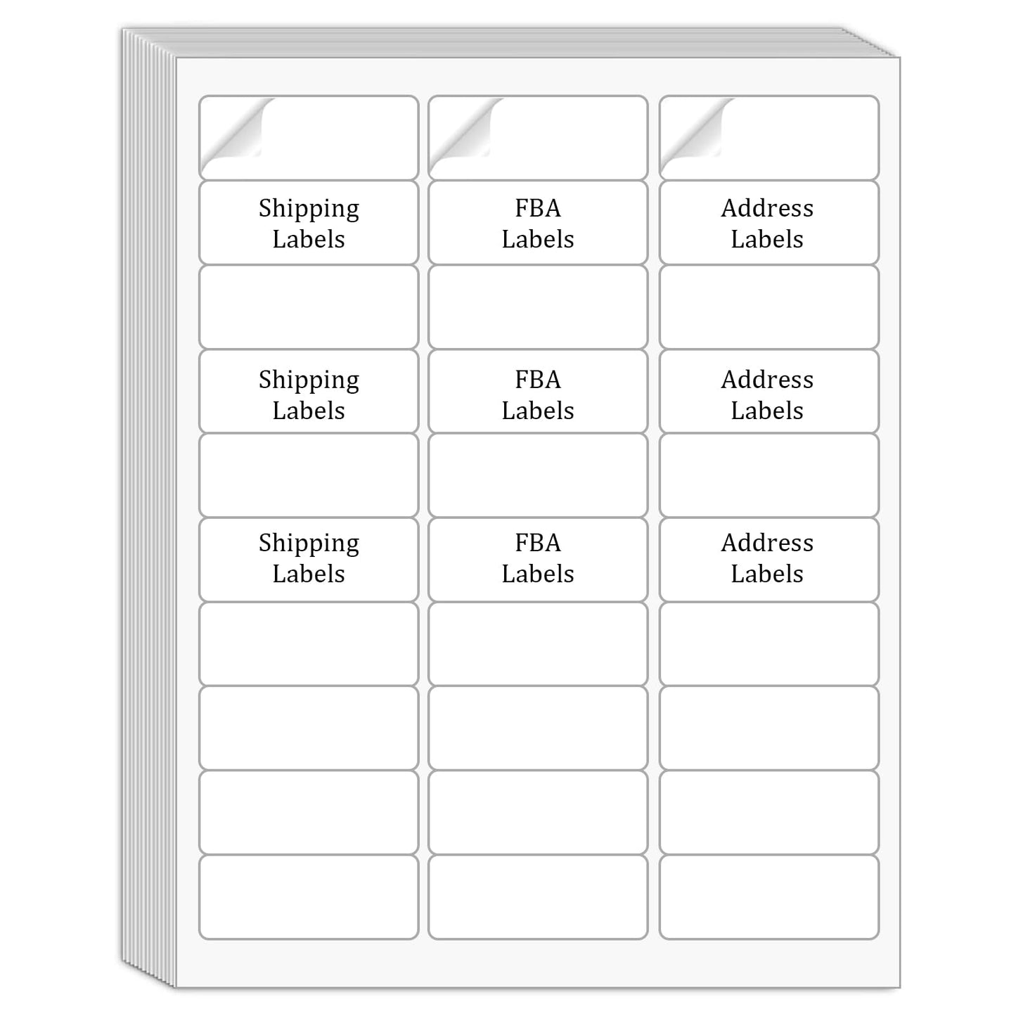 SJPACK 30-up Address Labels 1" x 2-5/8" Mailing Labels,15000 Lables, White Label Sticker Papers for Laser Inkjet Printers, (500 Sheets)
