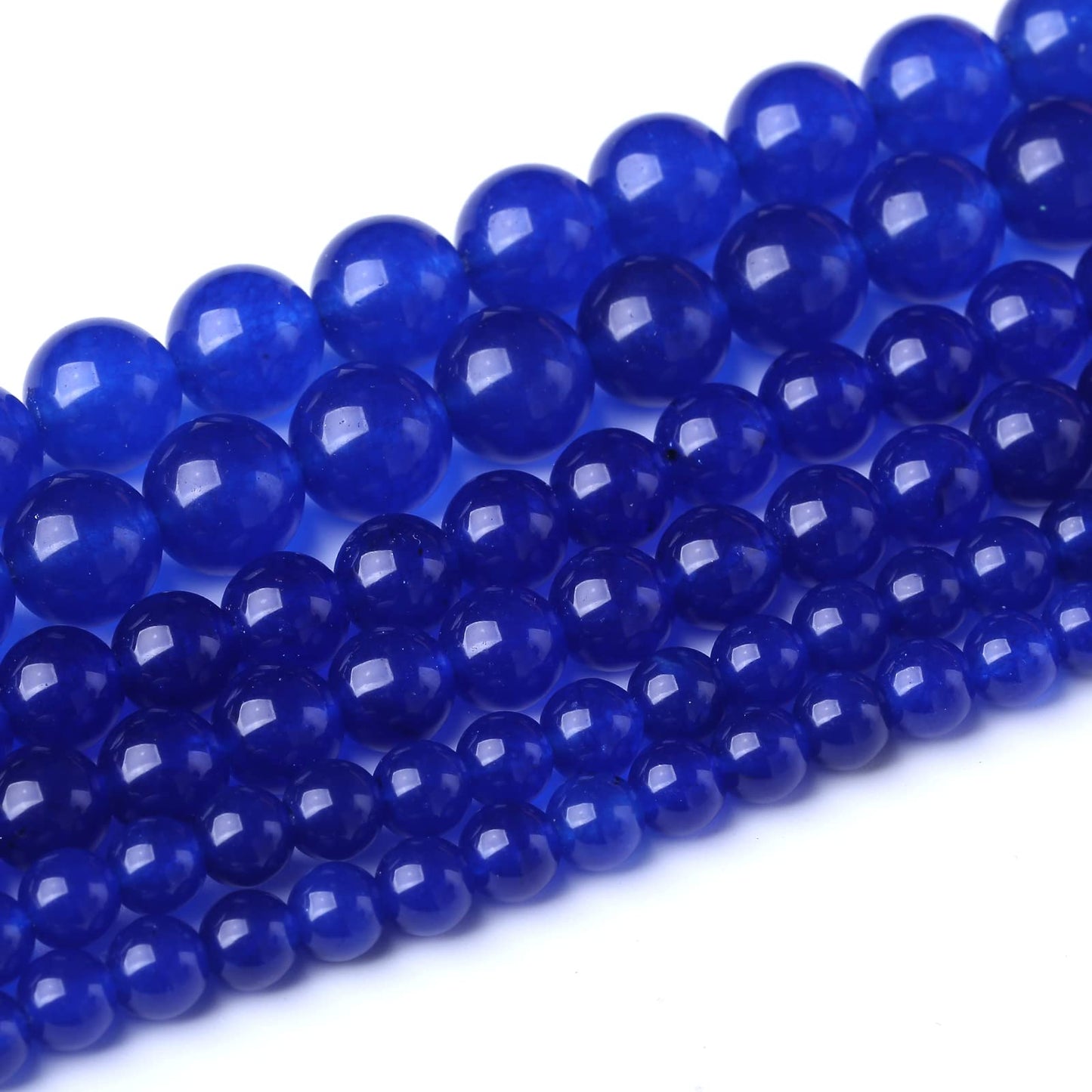 Tiger Eye Round Loose Beads Natural Gem Beads Crystal Energy Stone Beads for Jewelry Making 15" (Blue Chalcedony, 10MM)