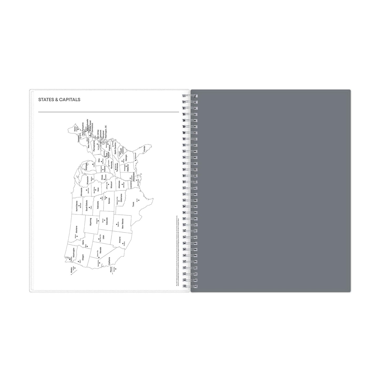 Blue Sky Note Taking Planner, Undated Planning Calendar, Monthly Layout, 8.5" x 11", Flexible Cover, With 120 Lined Notebook Pages, Durable Twin Wire Binding, Includes Snap In Bookmark, Zenra